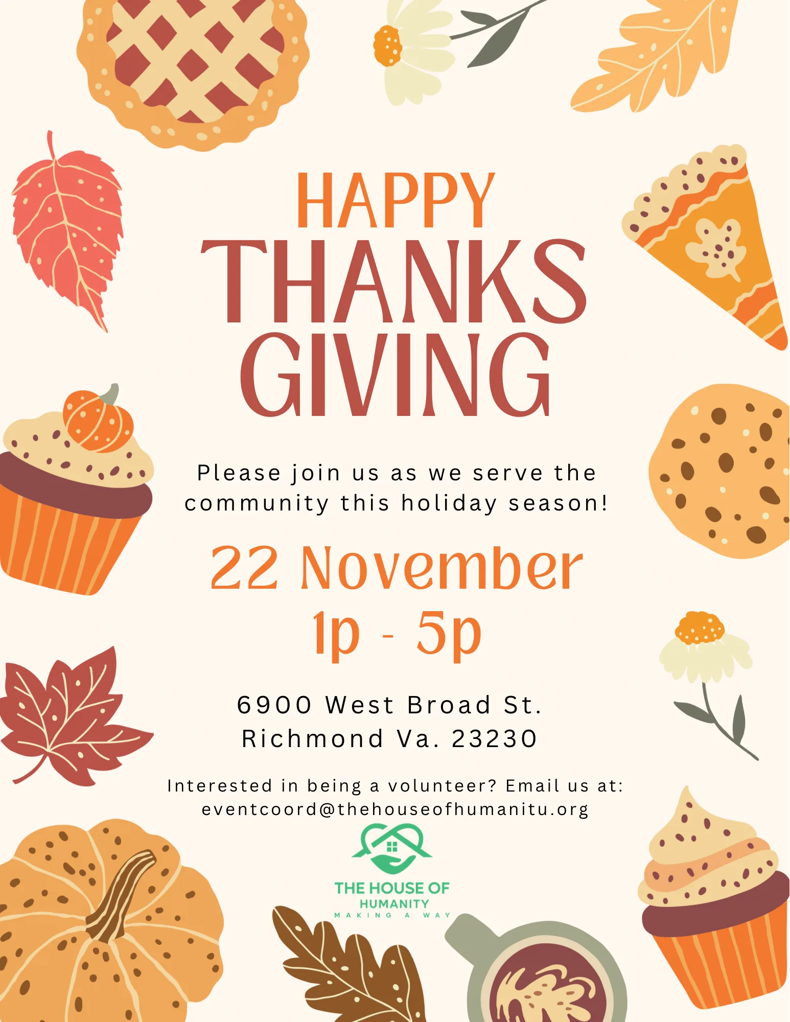 Thanksgiving community outreach flyer